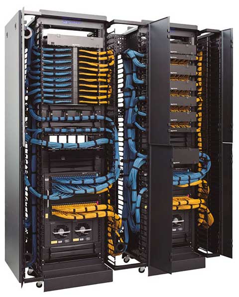 Network racks with structured cabling